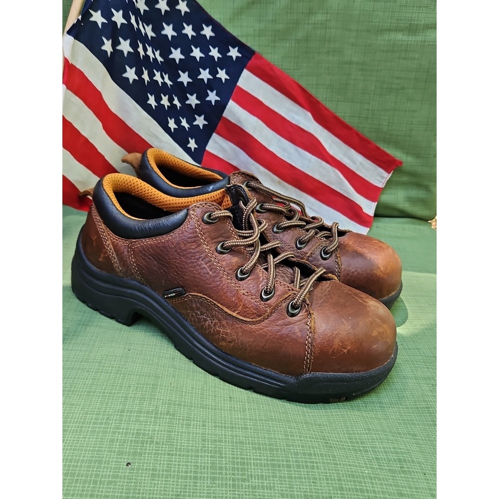Timberland‎ PRO Titan Safety Toe Brown Leather Work Shoes Womens 9